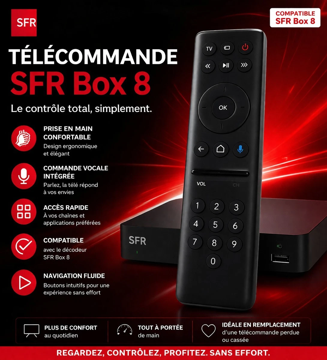 Télécommande De Décodeur La Box SFR Plus D'occasion Très Bon état