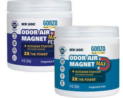 Gonzo Natural Magic Odor Air-Magnet 14oz Activated Charcoal 2-Pack Odor Eliminat