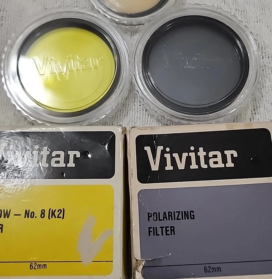 Vivitar 62mm K2 Yellow Med Screw In Metal Filter + Polarizing 62 mm + Case & Box - Image 2 of 4