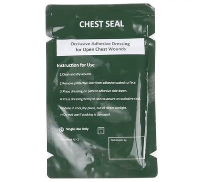 3 Pcs Safety Survival Emergency Trauma Patch Stickers Chest Seal First Aid Kit