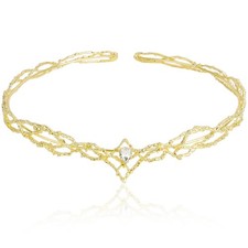 ANBALA Rhinestone Fairy Crown for Women Crystal Elf Gold/Gold Gold-2