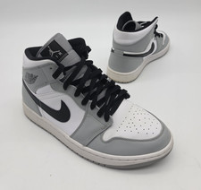 Nike Air Jordan 1 Mid 554724-092 Sneakers Mens US 10 Smoke Gray Basketball Shoes