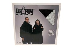 The Wayy Big Plush Oversized Hoodie Lined Unisex One Size Black Ribbed Cuffs