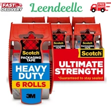 Scotch Heavy Duty Shipping and Moving Packing Tape, Clear, 6 Count, Clear