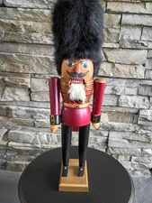 Vintage VOLKMAR MATTHES West Germany Nutcracker Christmas 16 Inch Decor Wooden