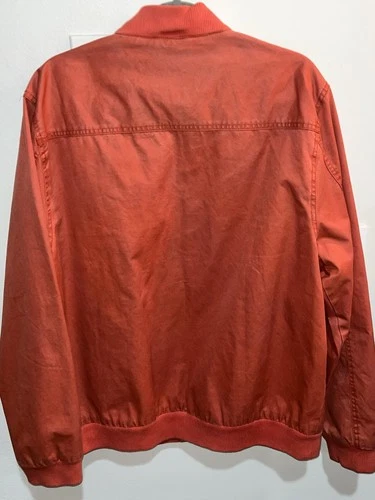 Jack Spade Warren Street New York Mens XL Red Orange Bomber Jacket Zip Front 2Ab image 6