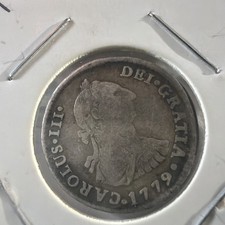 1779 Mexico Charles Iii Silver 1 Real Spanish Colonial Coin