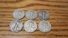 Walking Liberty Half Dollar 90% Silver 1944 1942 1936 1946 1945 1943 Lot Of 6
