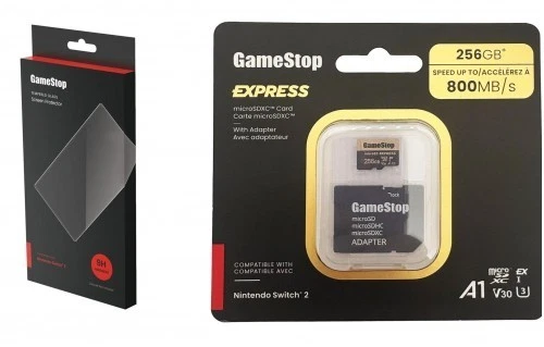 Nintendo Switch 2 Accessories – 256GB GameStop SD Card + Tempered Screen Protect - Image 2 of 4