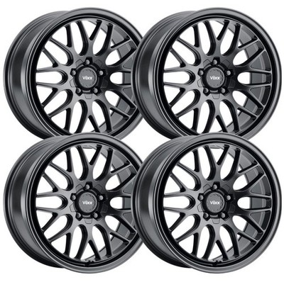 (Set-4) Voxx Nogara 18x8.5 5x4.25/5x108 Matte Black 35mm Wheels Rims 18 Inch