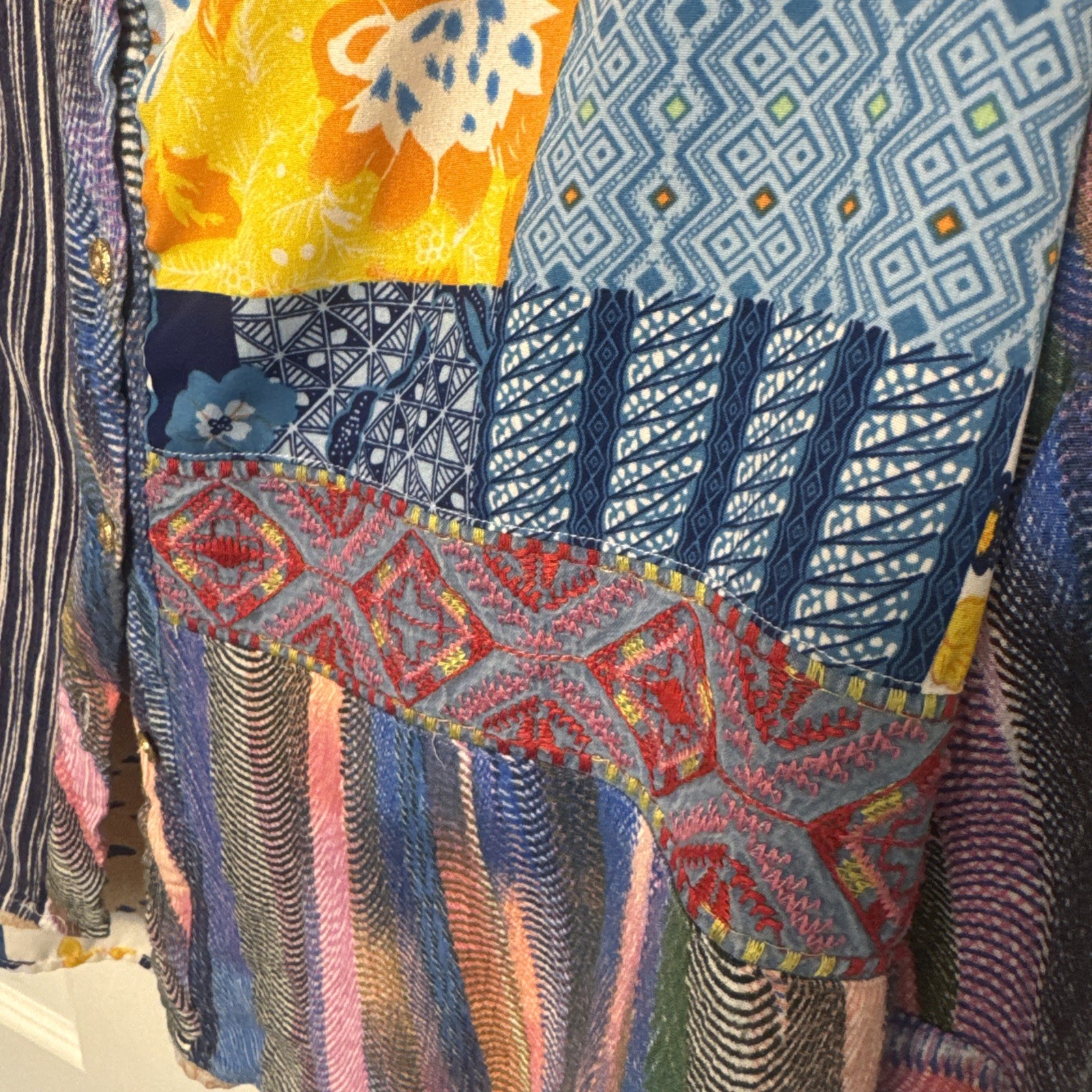 Caleaas Oversized Patchwork Embroidered Boho Blou… - image 2