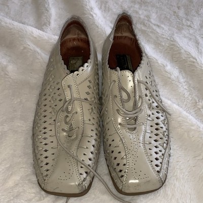 Beacon Euroflex Women's Beige Leather Oxford Comfort Lace-Up Cut-Out Shoes