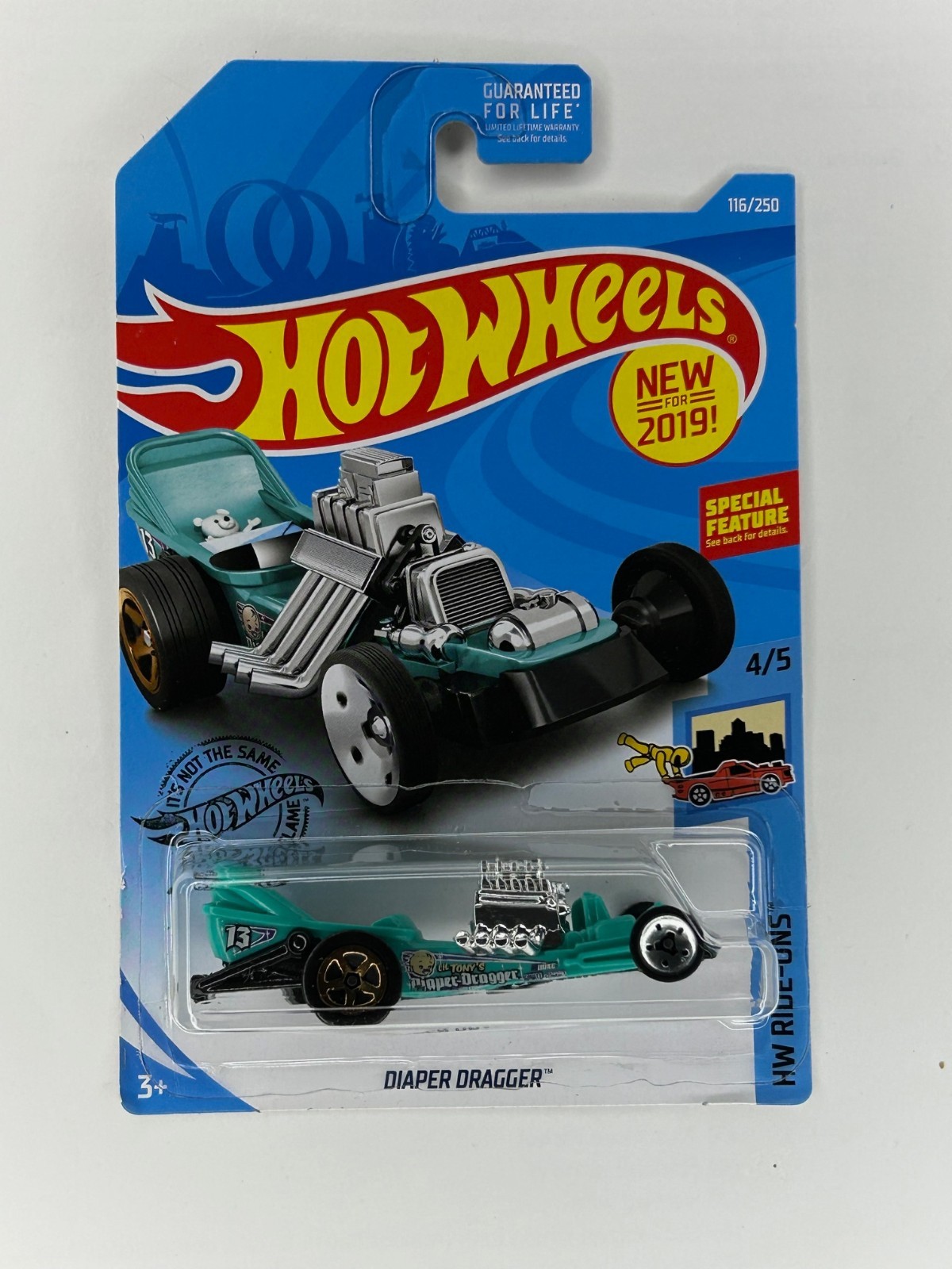 2019 Diaper Dragger HW Ride-ons Hot Wheels - Turquoise #116/250 Special Feature