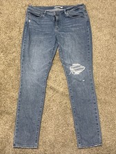 Levis 711 Skinny Jeans Women's Blue Medium Wash Denim 32x30 Distressed