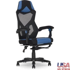 Gaming Chair W/ Footrest Adjustable Height Ergonomic Mesh Office Chair New