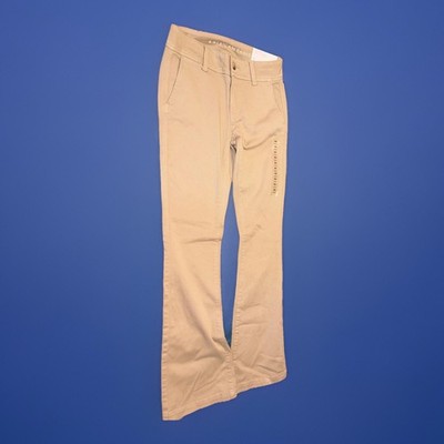 American Eagle Kick Boot Khaki Jeans Size 00 Short ~Super Stretch $44.95 Tag