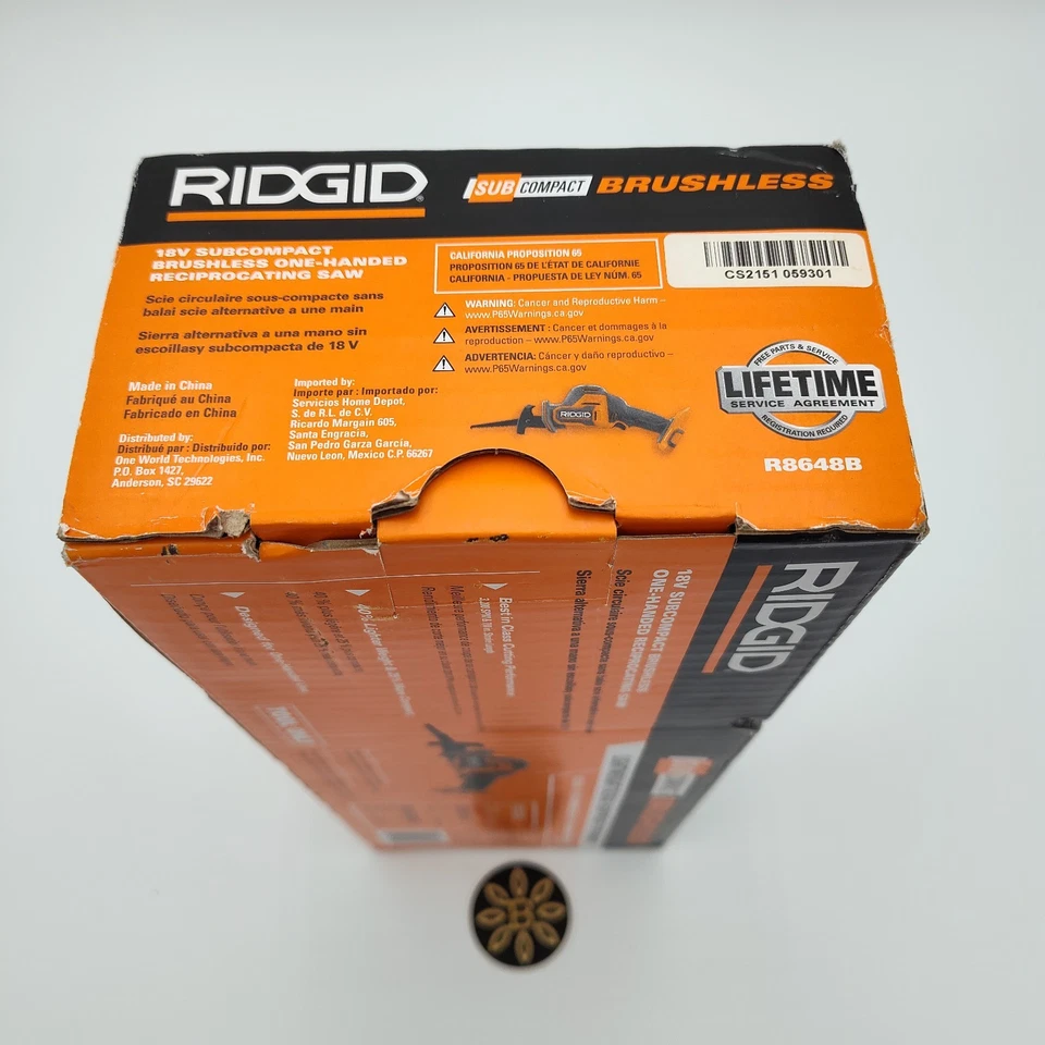 RIDGID Reciprocating Saw BRUSHLESS Compact Cordless One-Handed Orange  Tool Only - Image 4 of 4