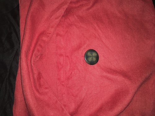 Pottery Barn Linen Big Button Pillow Cover 18 Inch Square Red Linen Farmhouse - Picture 10 of 10