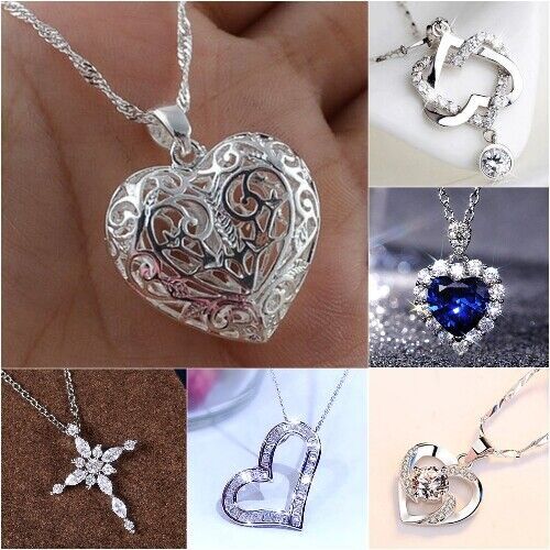 Fashion 925 Silver Cubic Zirconia Women Necklace Pendant Wedding Jewelry Gifts Fashion 925 Silver Cubic Zirconia Women Necklace Pendant Wedding Jewelry Gifts