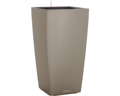 Pflanzvase Lechuza Cubico Color Kunststoff 22 x 22 x 41 cm sandbraun inkl. Erdbe