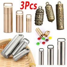 Fashion Pill Case 3X Bottle Capsule Pendant Men Women Necklace Medicine Keepsake