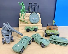 Vintage GI Joe Military Mixed Lot Hasbro Lanard TimMee Plastic Figures Tanks Etc