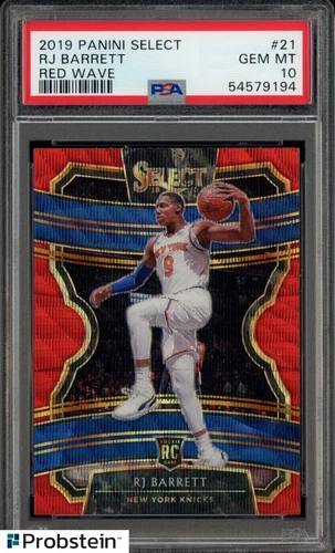 2019 Panini Select Red Wave Prizm #21 RJ Barrett Knicks RC Rookie PSA 10