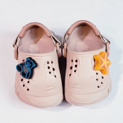 Kids' Toddler Pink Clay Size Crocs Echo Clog Shoes with Light Up