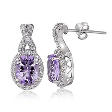 Sterling Silver 3ct Amethyst & White Topaz X ...