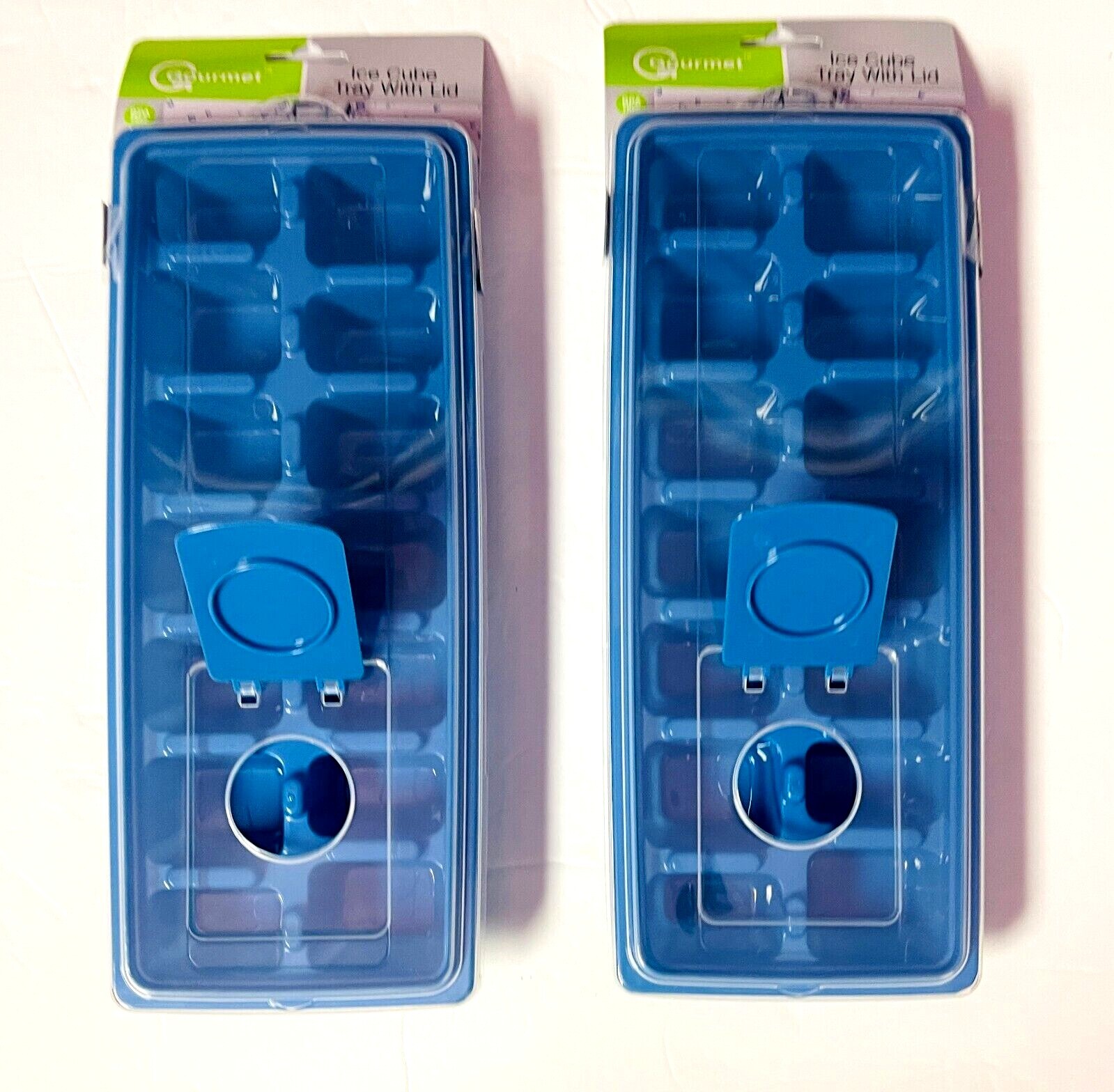 2X 14 Ice Cube Tray with Lid/Cover, BPA Free, Top rack dishwasher safe