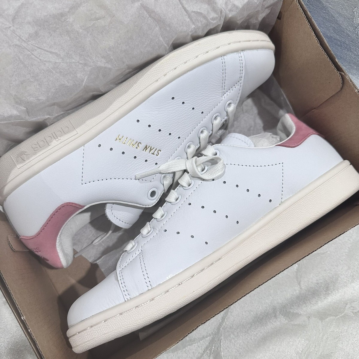 Adidas Originals Stan Smith Suede Paneled Leather Sneakers White