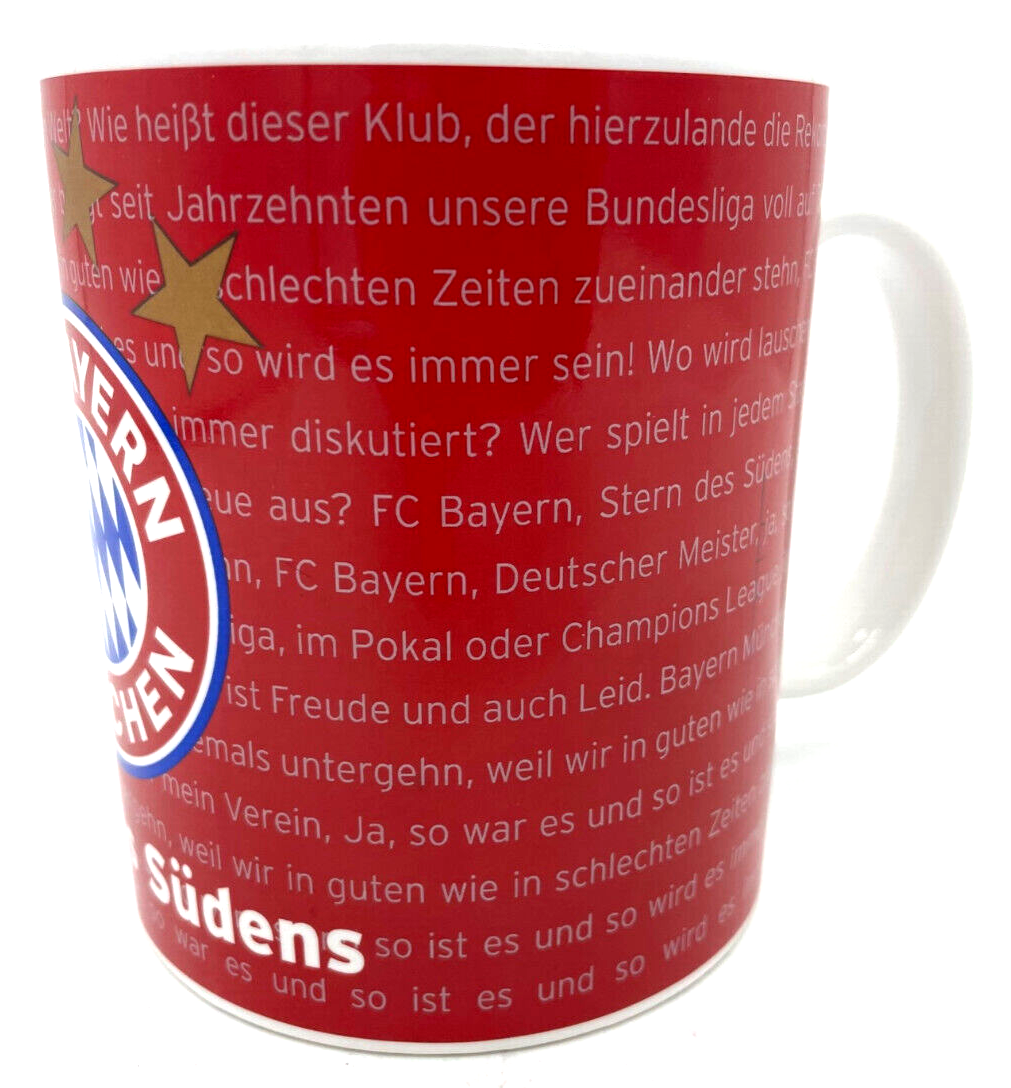 FC Bayern München Tasse Mit Leroy Sané Motiv | 0,3 Liter | Keramik | Mikrowellengeeignet | Offizieller Fan Artikel