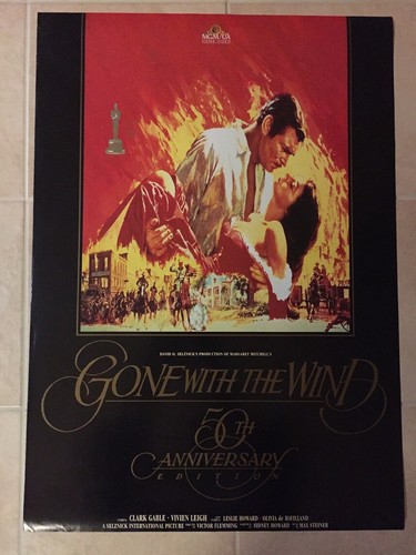VIVIEN LEIGH - CLARK GABLE - Orig 23" x 33" MGM Video Poster GONE WITH THE WIND - Imagen 2 de 2