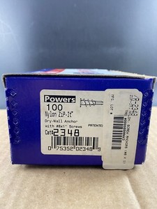 Powers Rawi 100 Nylon Zip-It Dry Wall Anchor #8x1” Screws #2348