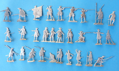 Figurines Étain 30 Mm – Armée Suédoise 1756 – Zinnfiguren – 29 Pièces Infanterie à Peindre