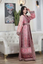 Palestinian Women Embroidered Thobe Dress Tatreez Heritage Wide Sleeves