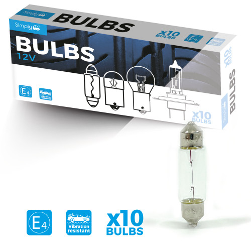 10 x 269 12V 10W Car Festoon Number Plate Interior Light Bulbs SV8.5-8 30mm