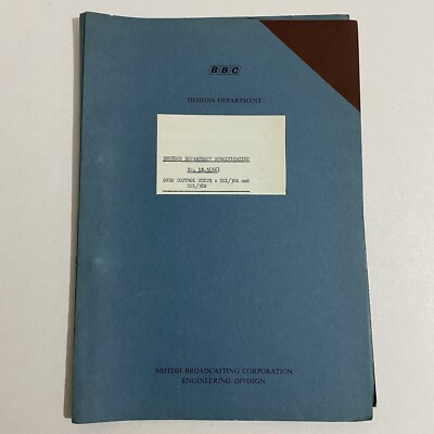 BBC Designs Department Engineering Division Specification Blueprints 1966 Dr Who