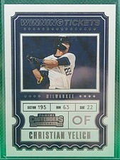 2020 Panini Contenders Baseball Winning Tickets #WT-10 Christian Yelich