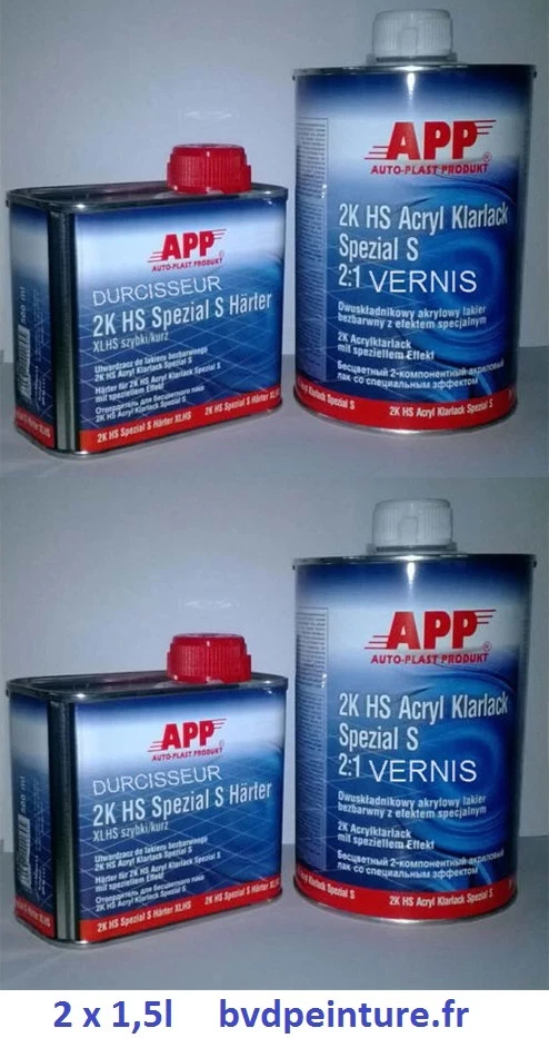 BVD 3L de vernis HS 2:1 transparent haut brillant peinture auto carrosserie moto