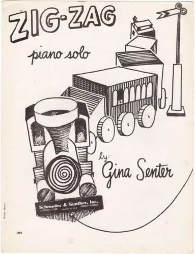 Zig-Zag Piano Solo by Gina Senter, 1964 vintage sheet music