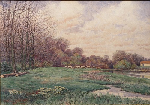 William Cobbett 1911 Original Painting Cattles Grazing Farm at Shere Surrey - Picture 2 of 4