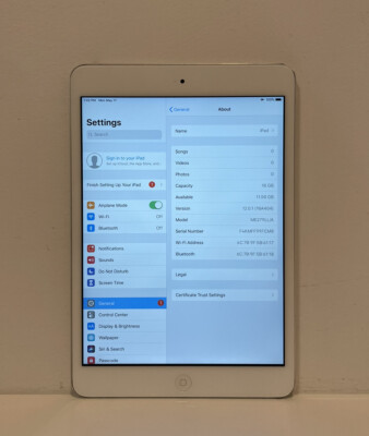 Apple iPad mini 2 16GB, Wi-Fi, 7.9in - Silver - LOOSE CHARGING