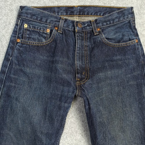 Jeans uomo vintage Levis 505 W28 L31 (etichetta: W30 L32) blu dritto made France - Foto 4 di 12