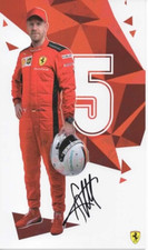 Sebastian Vettel signed official autograph card Ferrari 2020! Proof