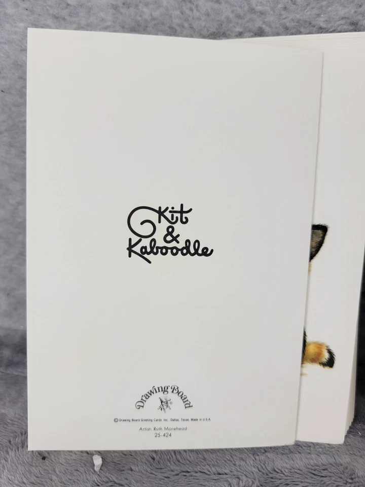 Juego de 8 tarjetas y sobres de felicitación de agradecimiento de gatito ratón de 4" x 5,5" Foto 4 de 4