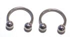 Surgical Steel 316L Gothic Hip Hop Sexy Set 14g 9/16 horseshoe 5mm Ball Ear Ring