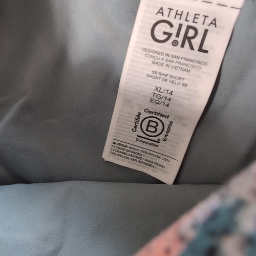 Athleta Girl Simone Biles Bike Short Minimalistic Gray Size XL 24x7" Premium - Picture 3 of 8