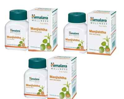 Himalaya Manjishtha 60 Tabs 3 Pack Natural Skin Detox & Support Exp. 08/2027
