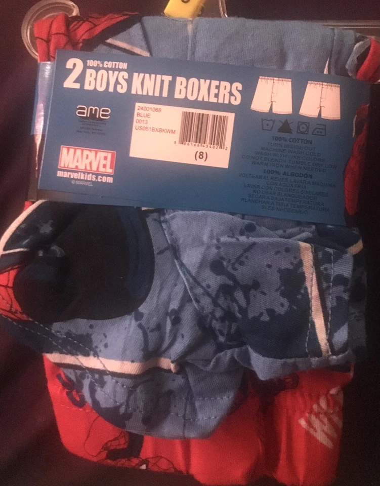 Boxers tejidos Marvel Ultimate Spider-Man para niños 2 pares talla 8/M Foto 2 de 2